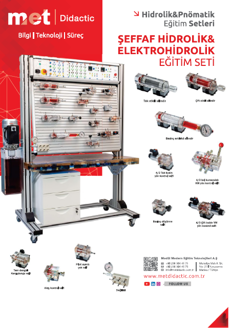 ŞEFFAF HİDROLİK ELEKTROHİDROLİK EĞİTİM SETİ